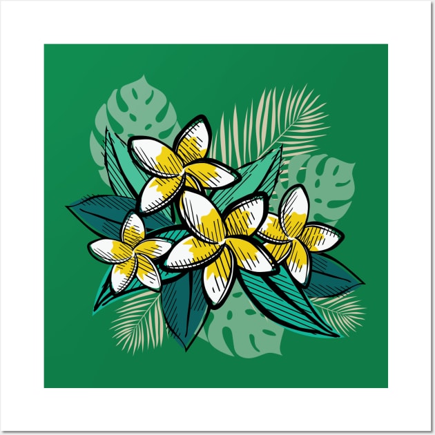 Retro Tropical Leaves Wall Art by SWON Design